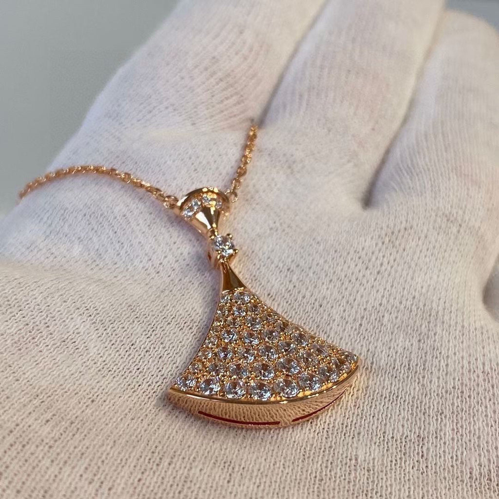 18K BVLGARI BV Divas' Dream Pave Diamond Necklace