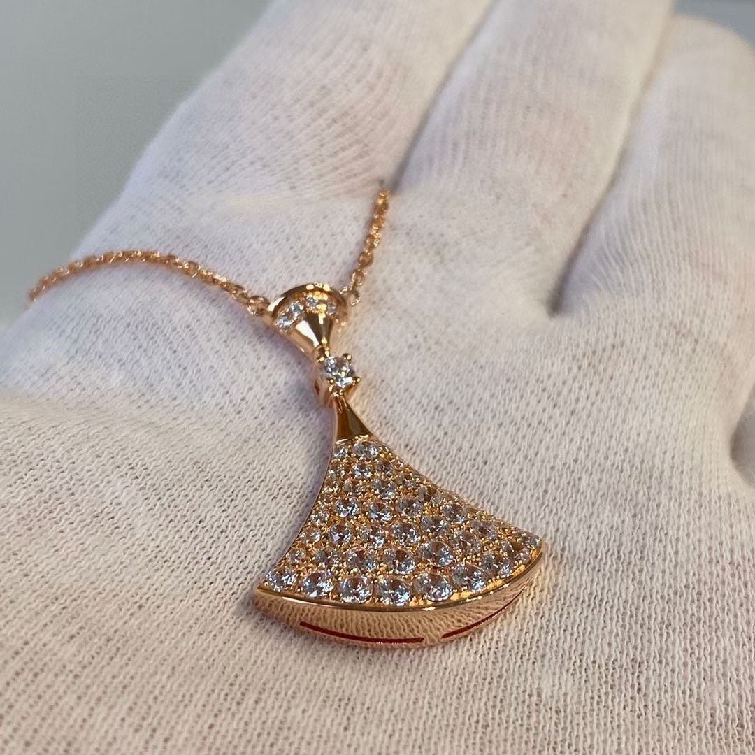18K BVLGARI BV Divas' Dream Pave Diamond Necklace