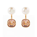 18K Valentino Vlogo Crystal Earrings
