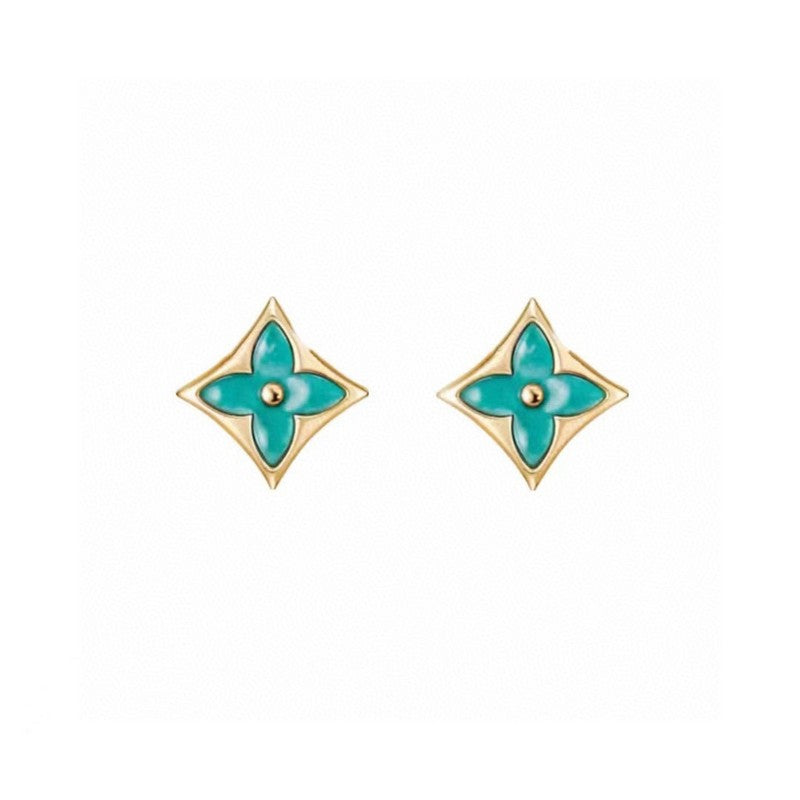 18K Louis Vuitton Blue Color Blossom BB Star Earrings