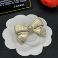 18K Chanel Bow Tie Gold Brooch