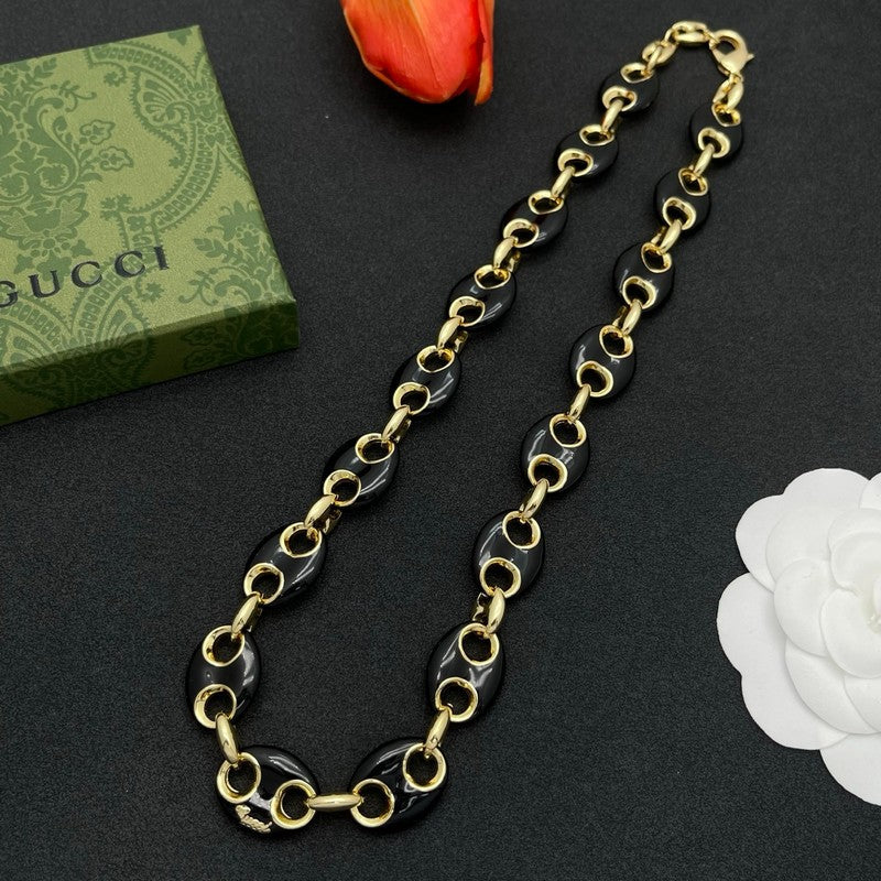 18K Gucci Interlocking G Brown Necklace