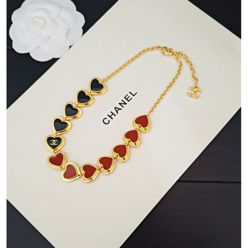 18K Chanel Black & Red Gold Chain Necklace