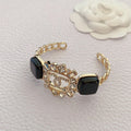 18K Chanel Black Crystal Cuff Bracelet