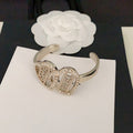 18K Chanel Diamond Heart Cuff Bracelet
