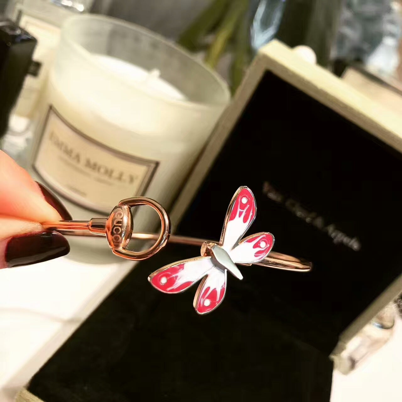 18K Gucci Flora Bangle Bracelet
