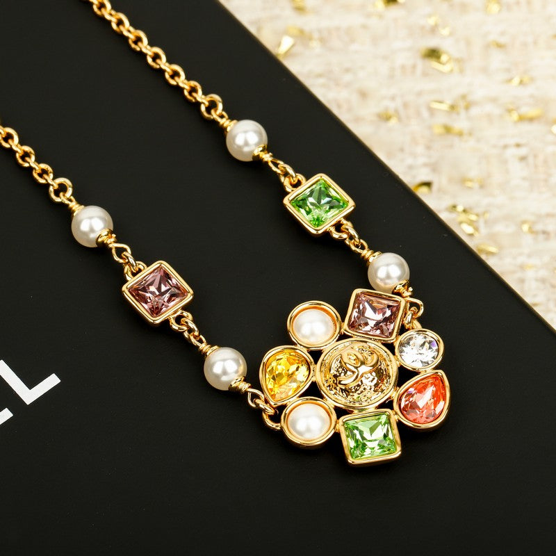 18K Chanel 26C Color Crystal Flower Bracelet