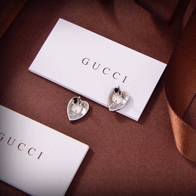 18K Gucci Blue Heart Earrings