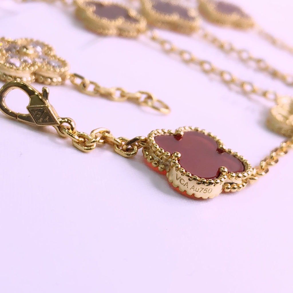 18K Van Cleef & Arpels Vintage Alhambra 20 Motifs Long Necklace