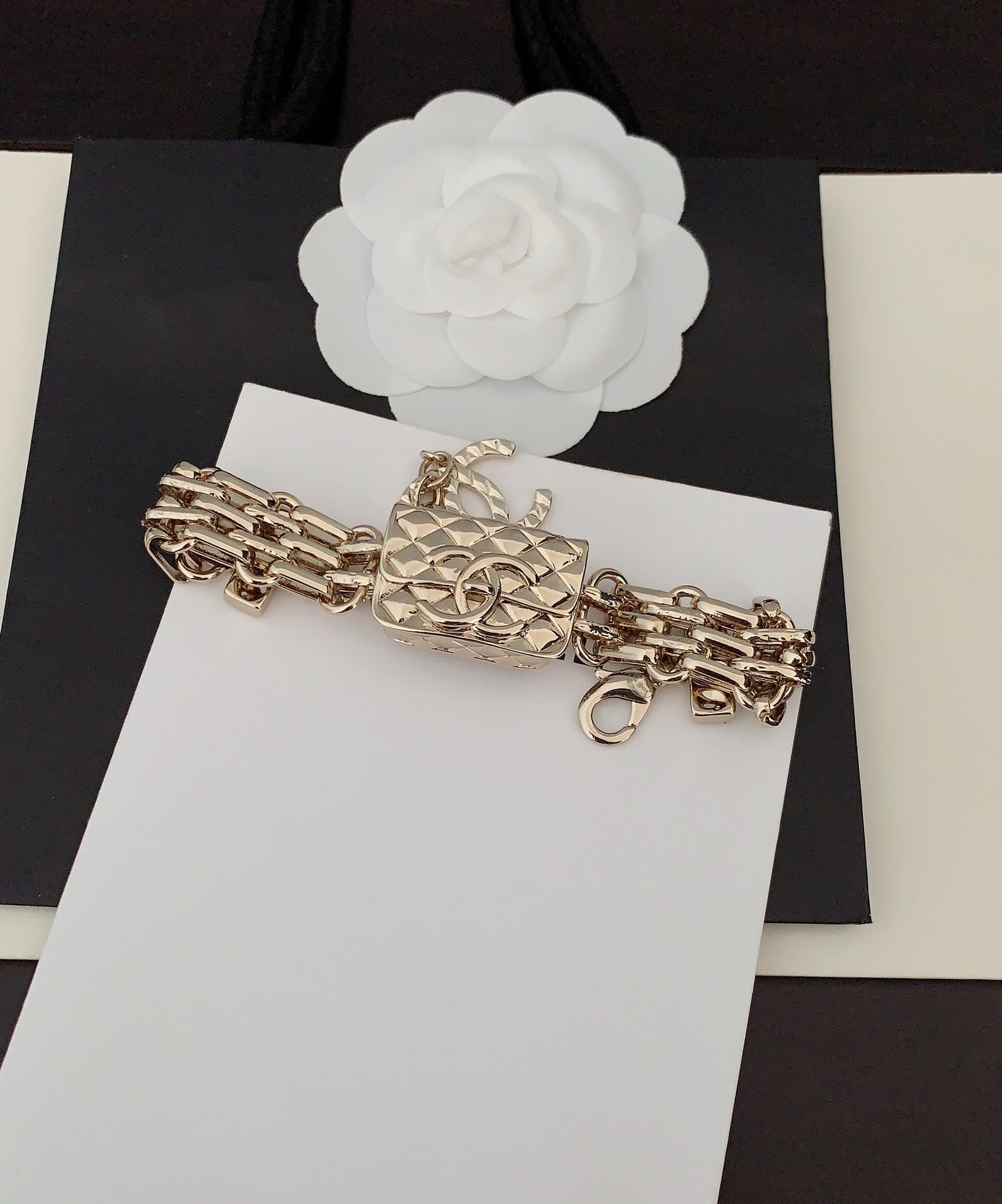 18K Chanel Gold Chain Bracelet