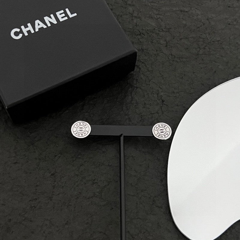 18K Chanel White Gold Earrings