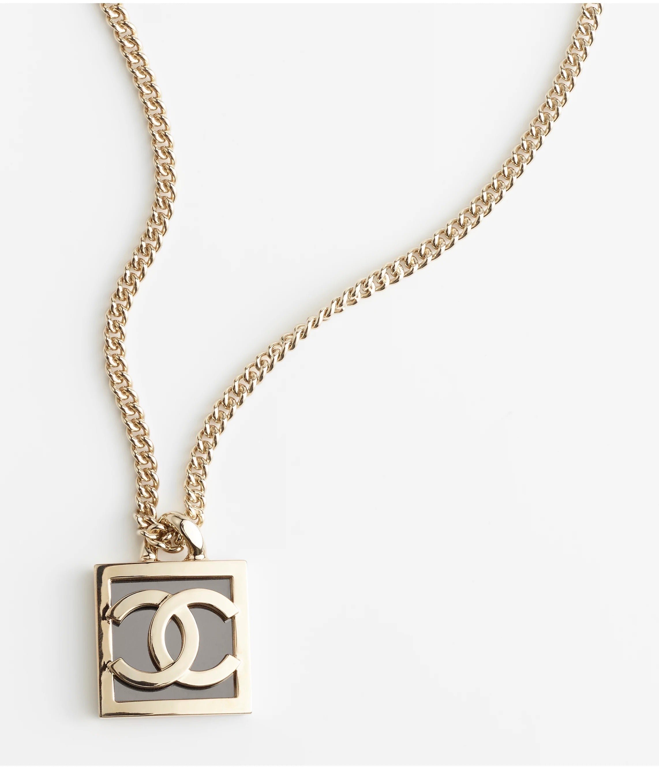 18K Chanel Square Logo Necklace