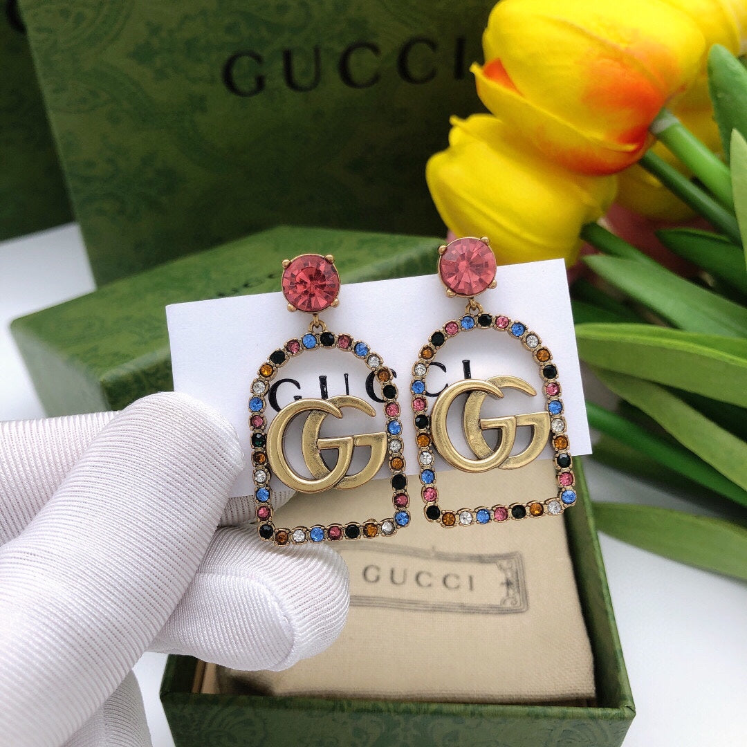 18K Gucci Color Crystals Earrings