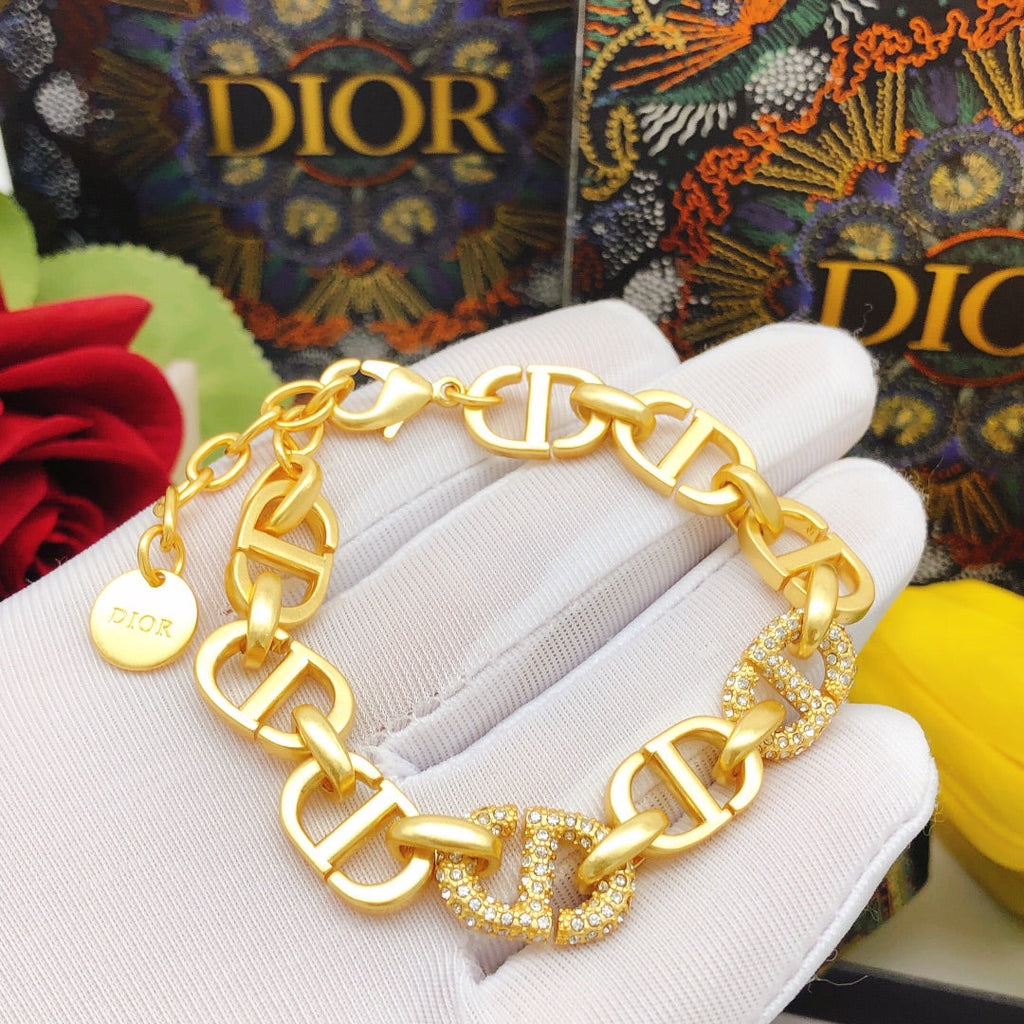 18K Dior Diamond Chain Bracelet