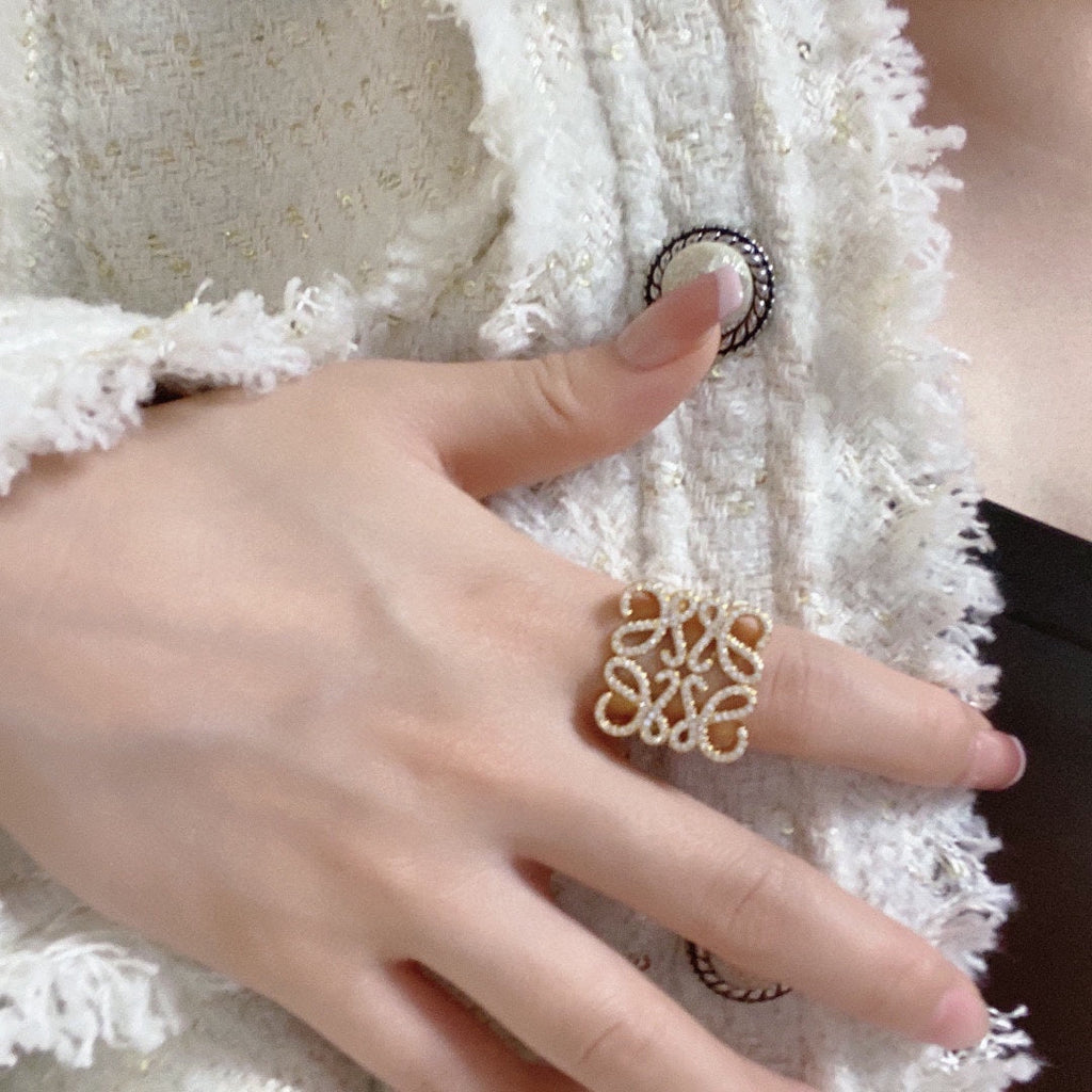 18K Loewe Anagram Crystals Ring