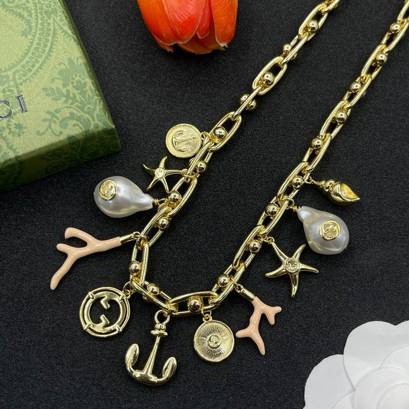 18K Gucci Interlocking G Element Gold Necklace