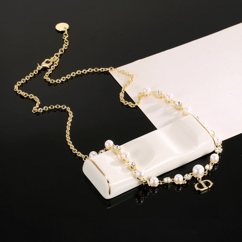 18K Dior Pearl Chain Necklace