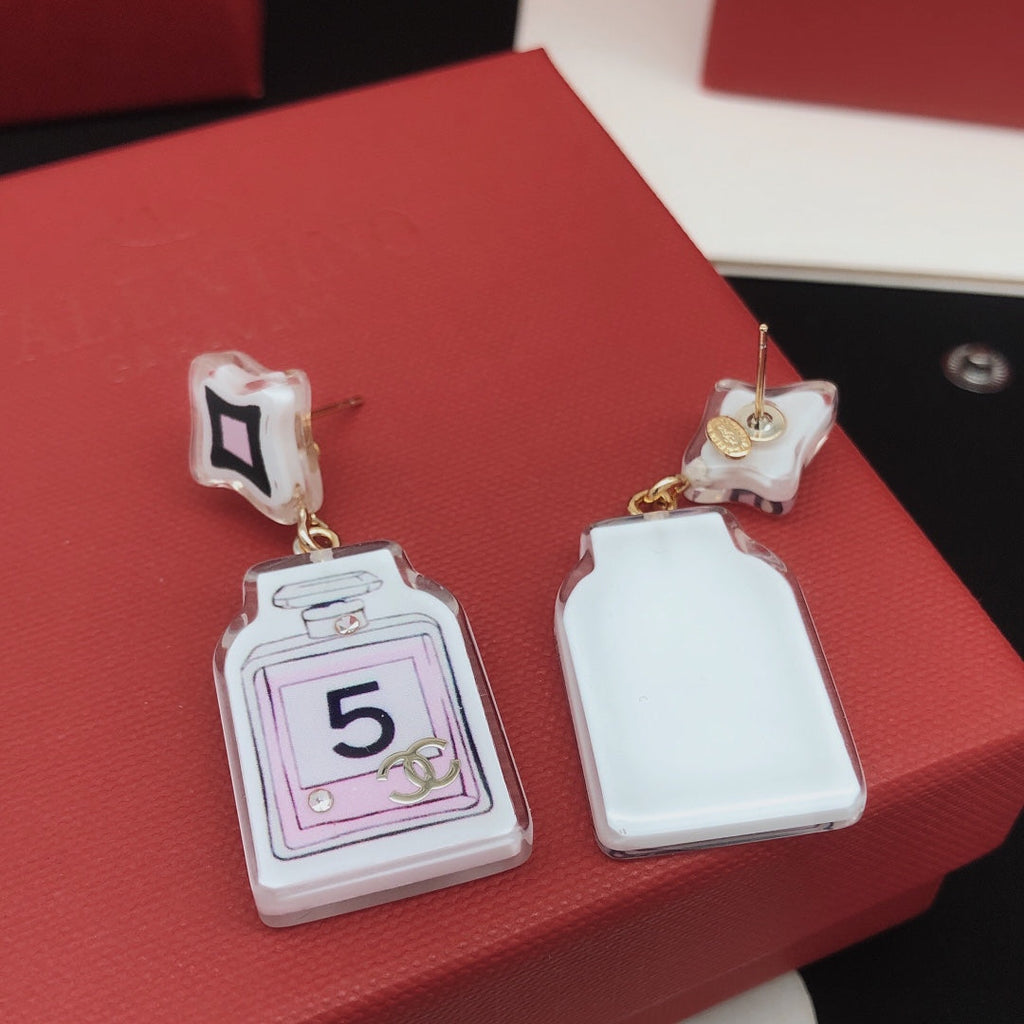 18K Chanel 24C Perfume Bottle Earrings
