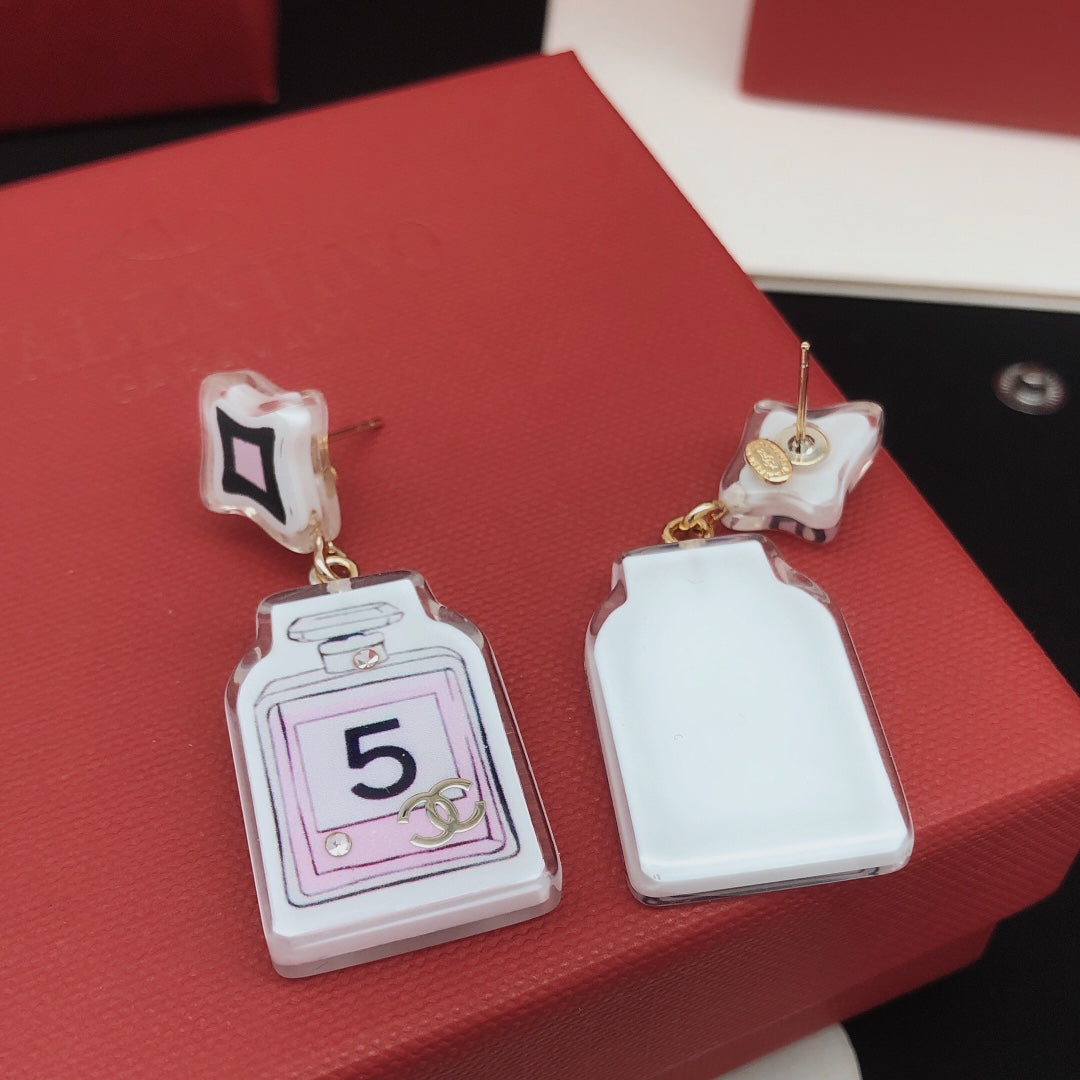 18K Chanel 24C Perfume Bottle Earrings
