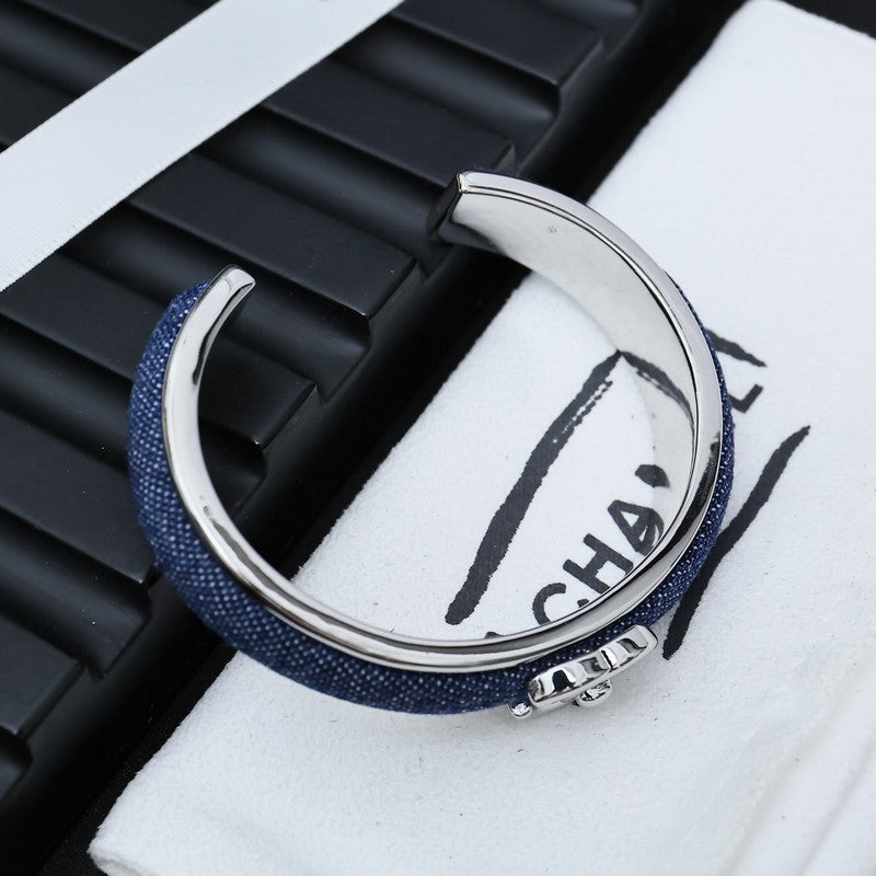 18K Chanel Denim Blue Cuff Bracelet