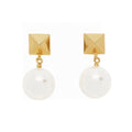 18K Valentino Vlogo Pearl Earrings