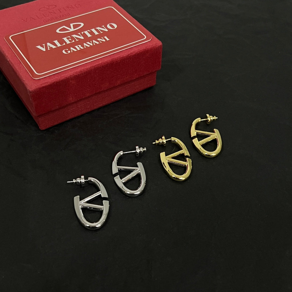 18K Valentino Vlogo Gold Earrings
