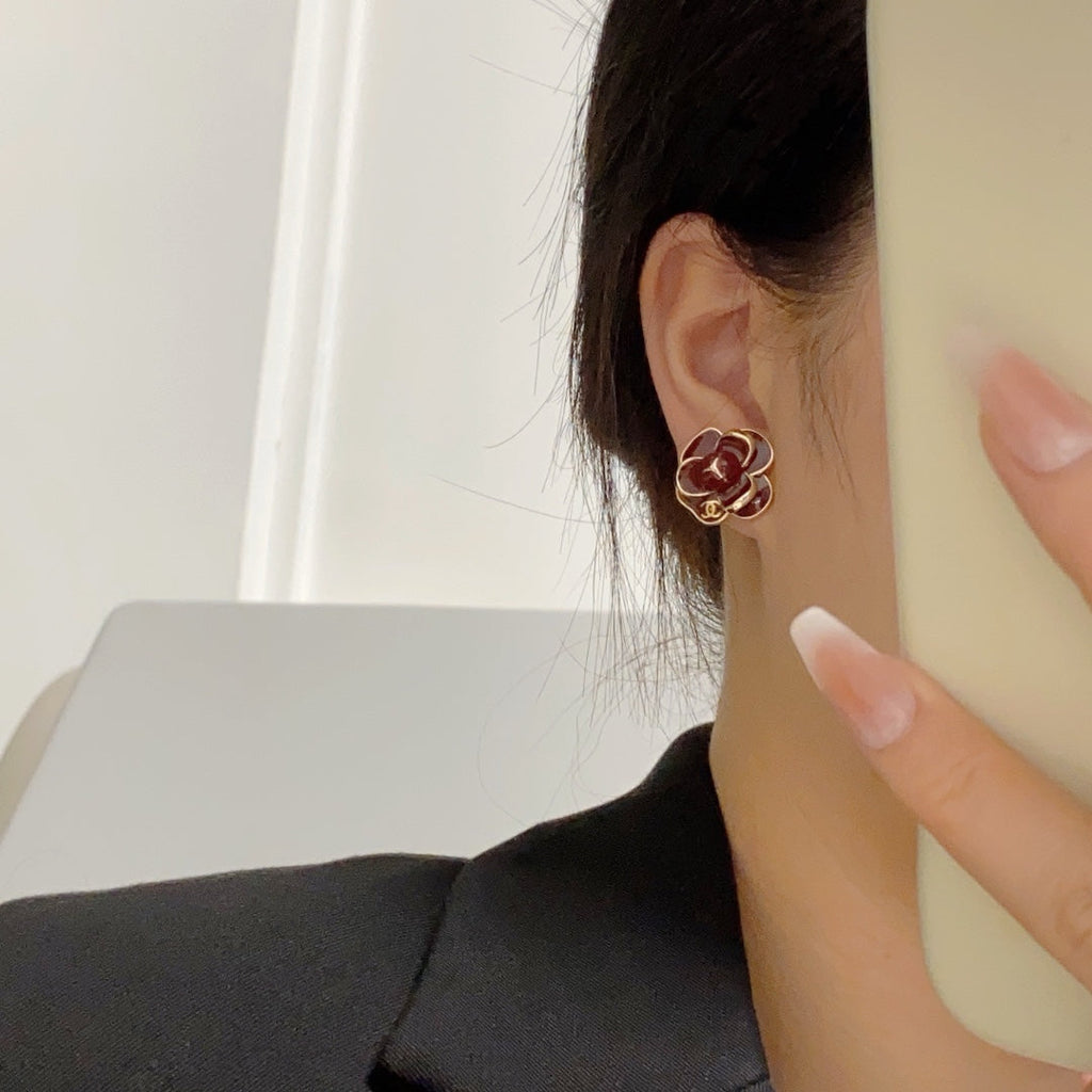 18K Chanel Camellia Earrings