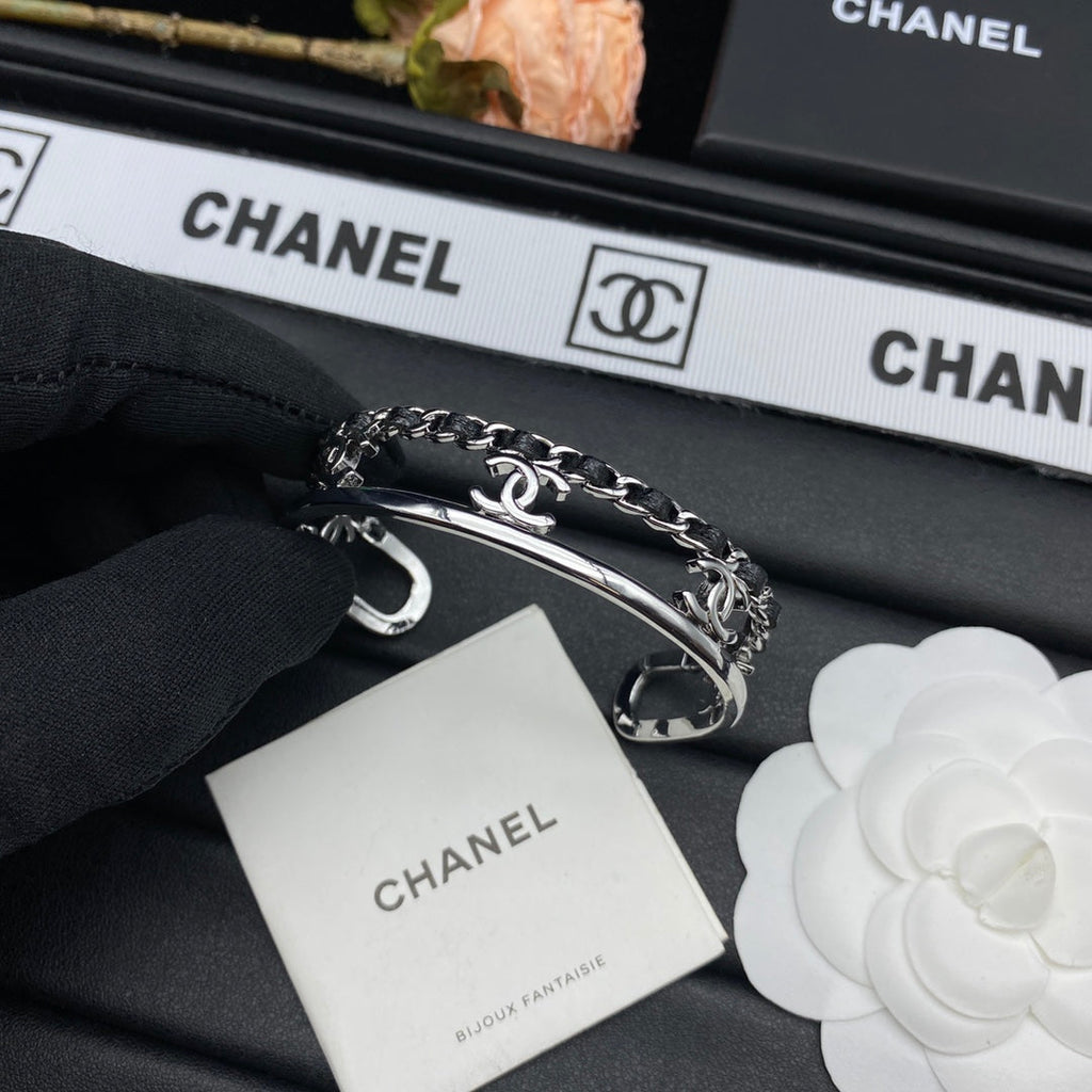 18K Chanel Crystals Open Bracelet