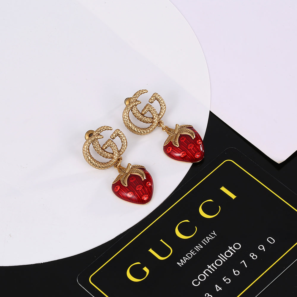 18K Gucci Strawberry Earrings
