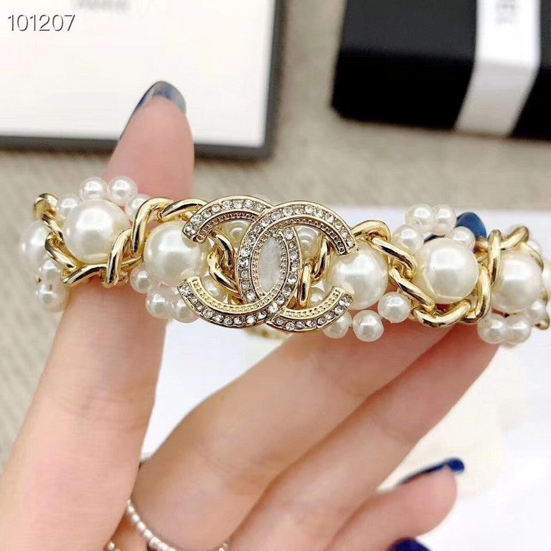 18K Chanel Pearl Braided Bracelet