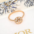 18K Dior Compass Diamond Gold Ring