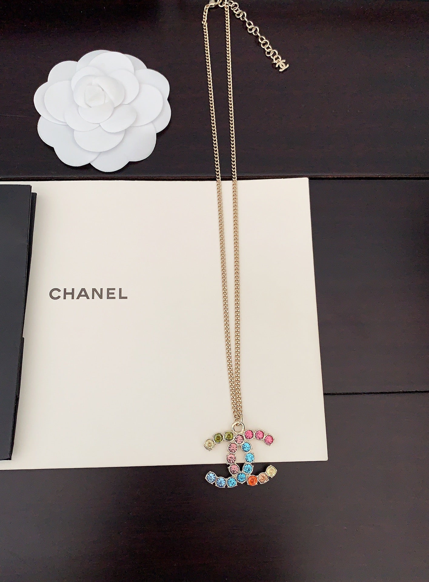 18K Chanel Color Crystals Necklace