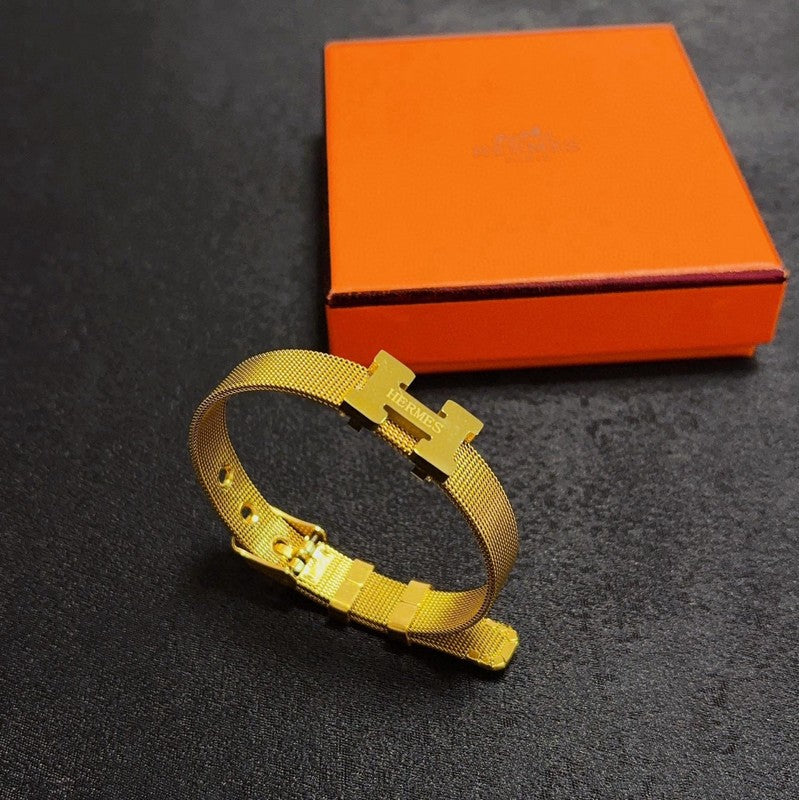 18K Clic Hermes Gold Chain Bracelet