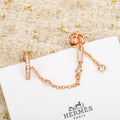 18K Hermes Chaine D'Ancre Rose Gold Diamond Earrings