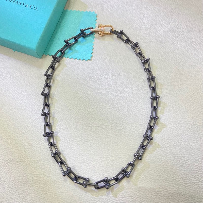 18K Tiffany HardWear Titanium Link Necklaces