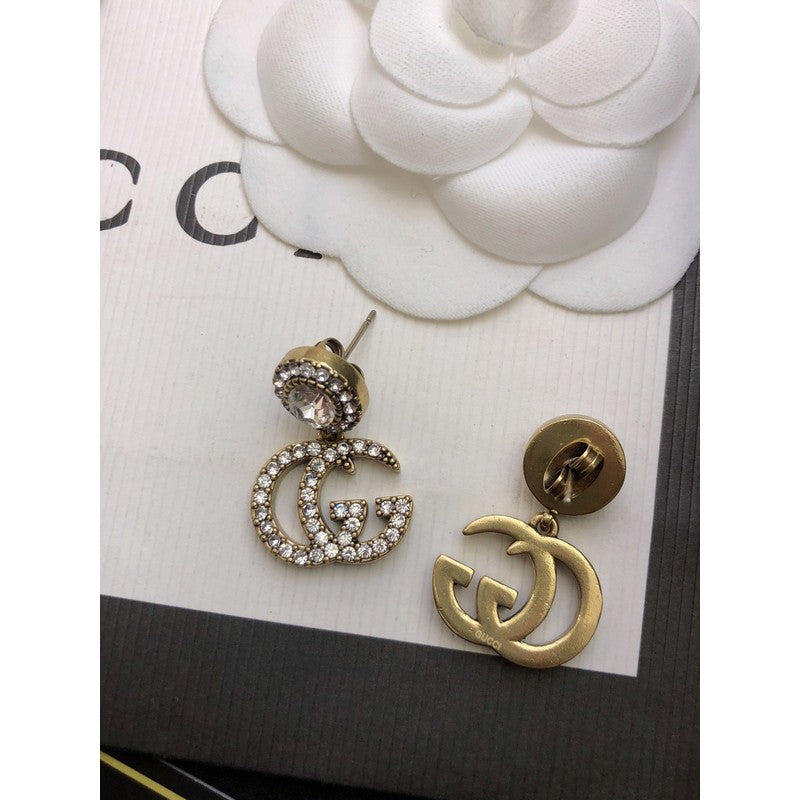 18K Gucci Crystal Pendant Earrings