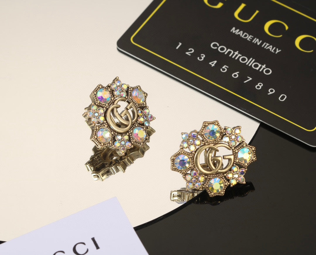 18K Gucci Blue Flowers Earrings