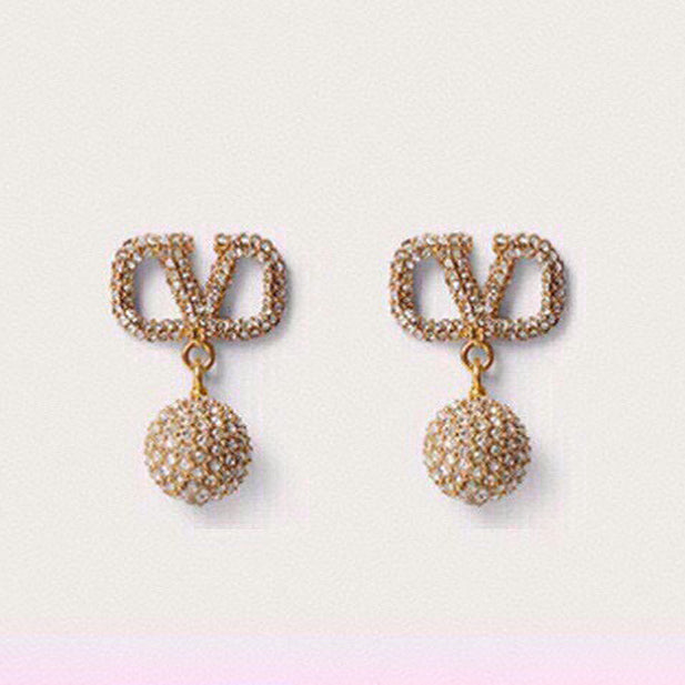 18K Valentino Vlogo Diamonds Earrings