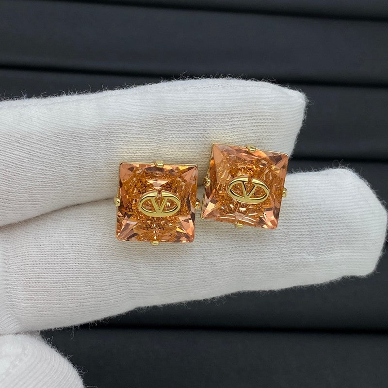 18K Valentino Garavani Vlogo Color Crystal Earrings