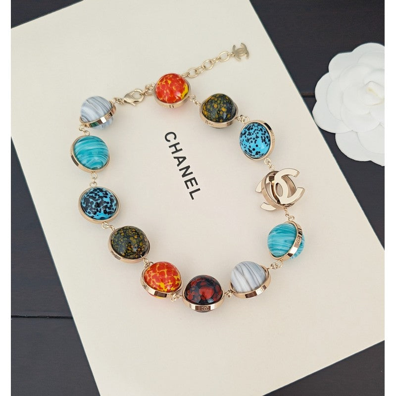 18K Chanel Color Crystal Gold Bracelet