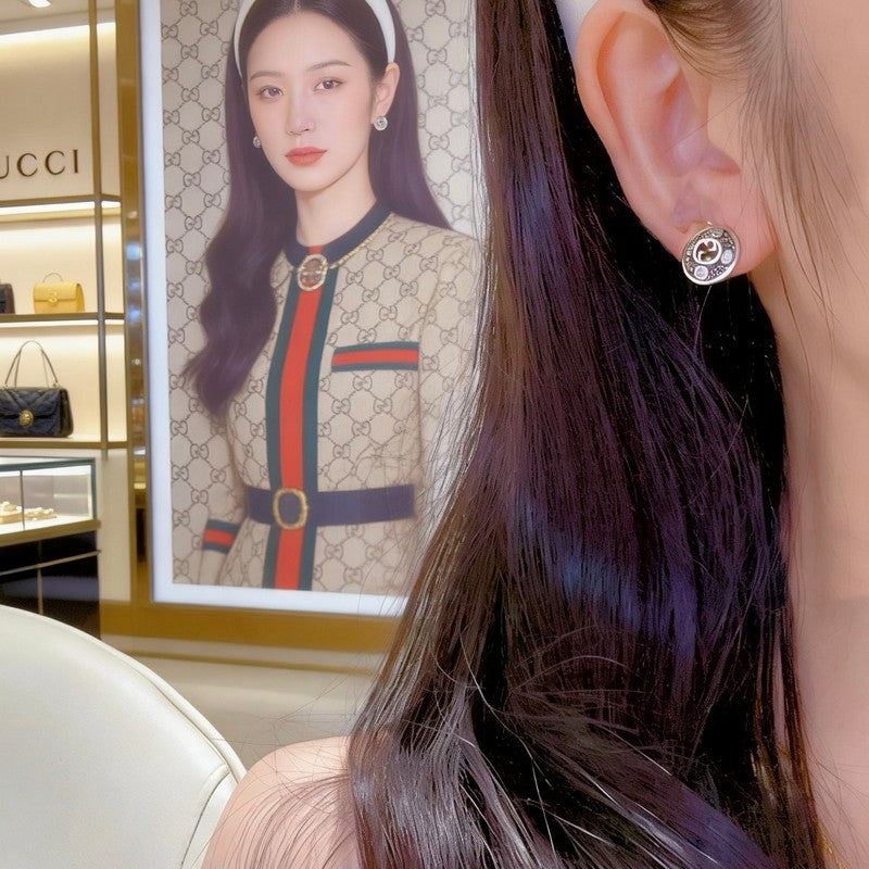 18K Gucci Gold Diamond Earrings