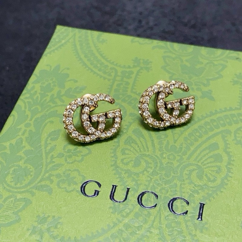 18K Gucci Diamond Gold Earrings