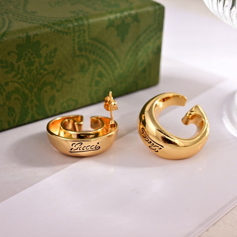 18K Gucci Logo Earrings