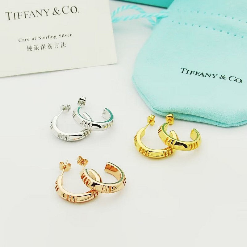 18K Tiffany Atlas X Hoop Earrings
