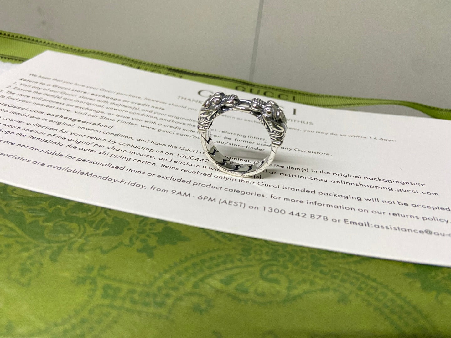 Gucci Tiger Head Chain Ring