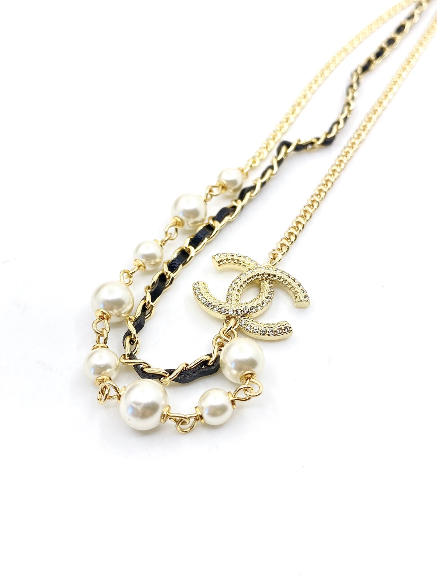 18K Chanel Pearls Strass Choker Necklace