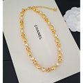 18K Chanel Yellow Gold Crystal Necklace