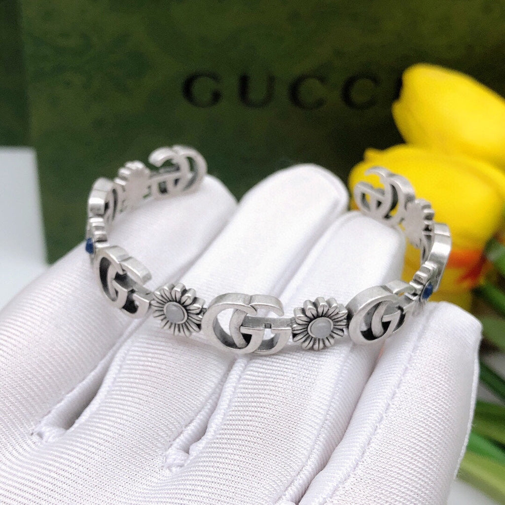 Gucci Flowers Open Cuff Bracelet