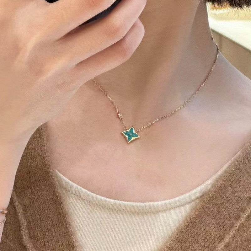 18K Louis Vuitton Blue Color Blossom Necklace