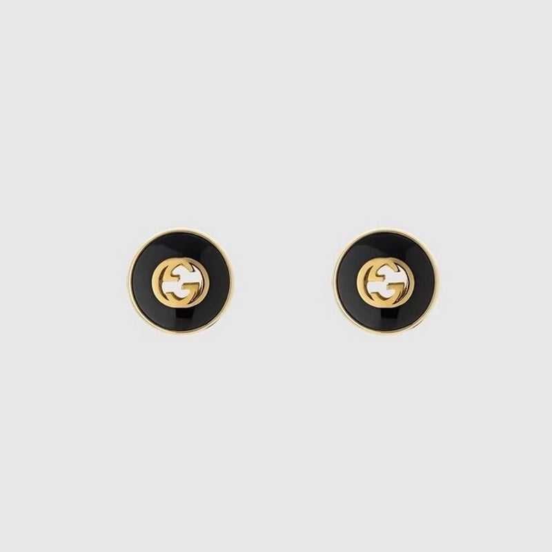 18K Gucci Black Gold Earrings